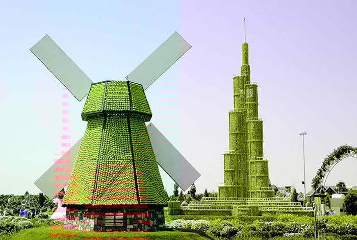 A Windmill and the Burj Khalifa made of Oranges | Flickr: Oiva Eskola CC BY 2.0