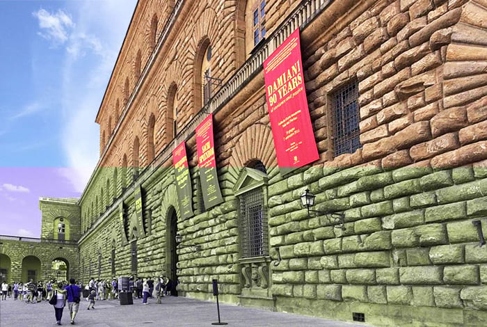 La facciata del Palazzo Pitti